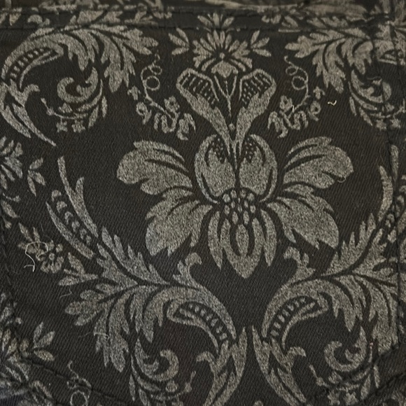 HTF Free People Black Flocked Damask Velvet Jacquard Skinny Pants Jeans - 26 - Picture 12 of 12